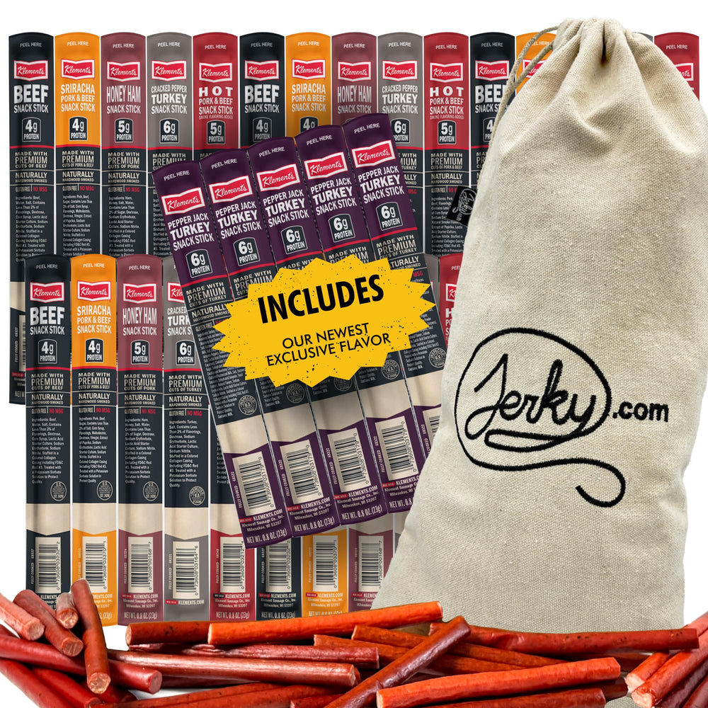Jerky.com gift basket canvas bag for gifting and travel snacks.