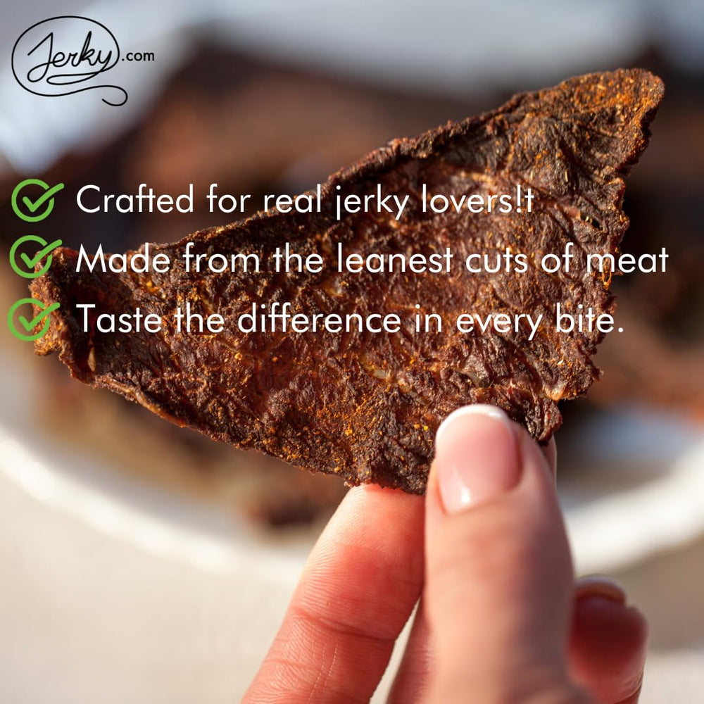 Jerky.com sweet and spicy beef jerky balanced heat and sweetness