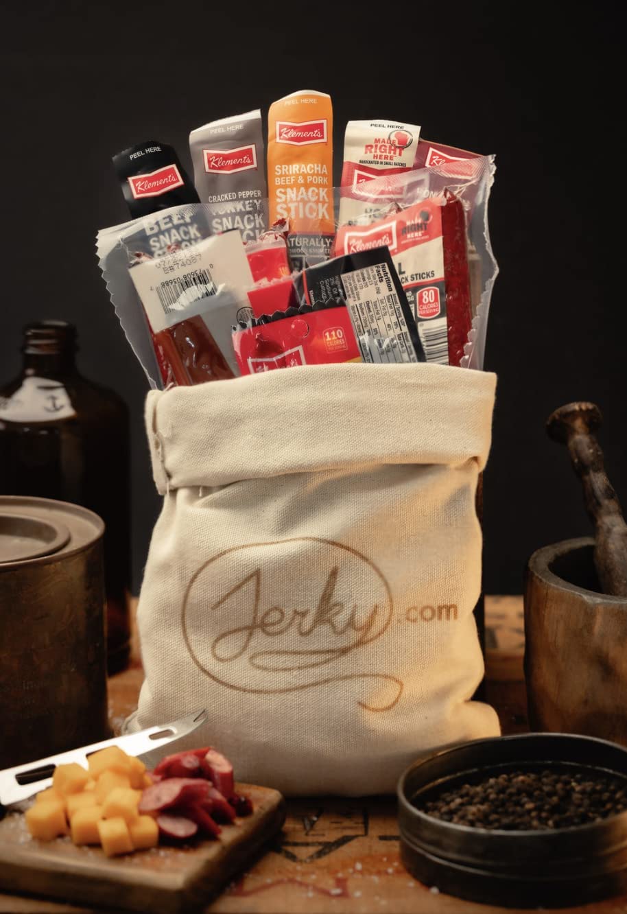 Jerky.com 20 individually wrapped sticks showcase convenient on-the-go protein.