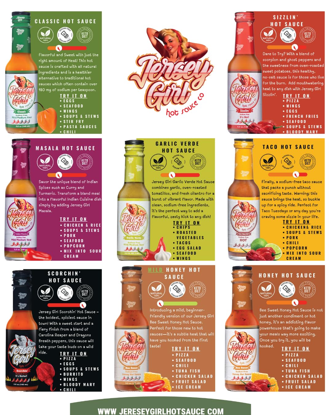 Jersey Girl Classic Habanero hot sauce dish presentation for versatile topping ideas