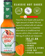 Jersey Girl Classic Habanero hot sauce pour showing smooth, pourable consistency for meals