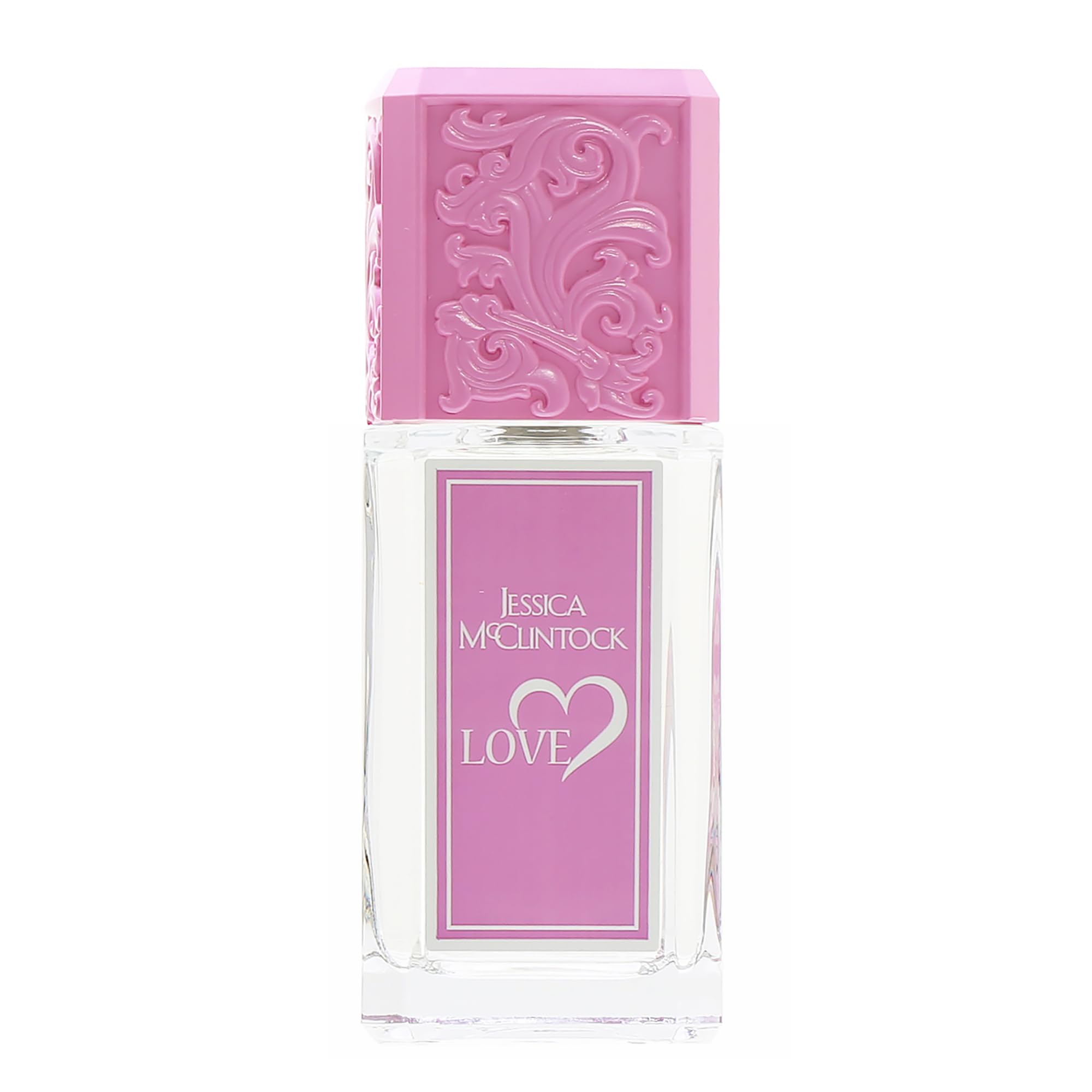 Jessica McClintock Love EDP bottle body highlights premium branding and scent promise
