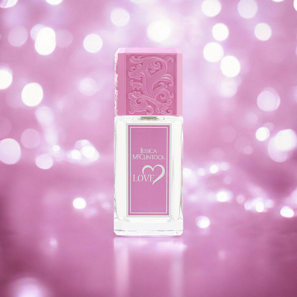 Jessica McClintock Love EDP packaging box communicates gift-ready elegance