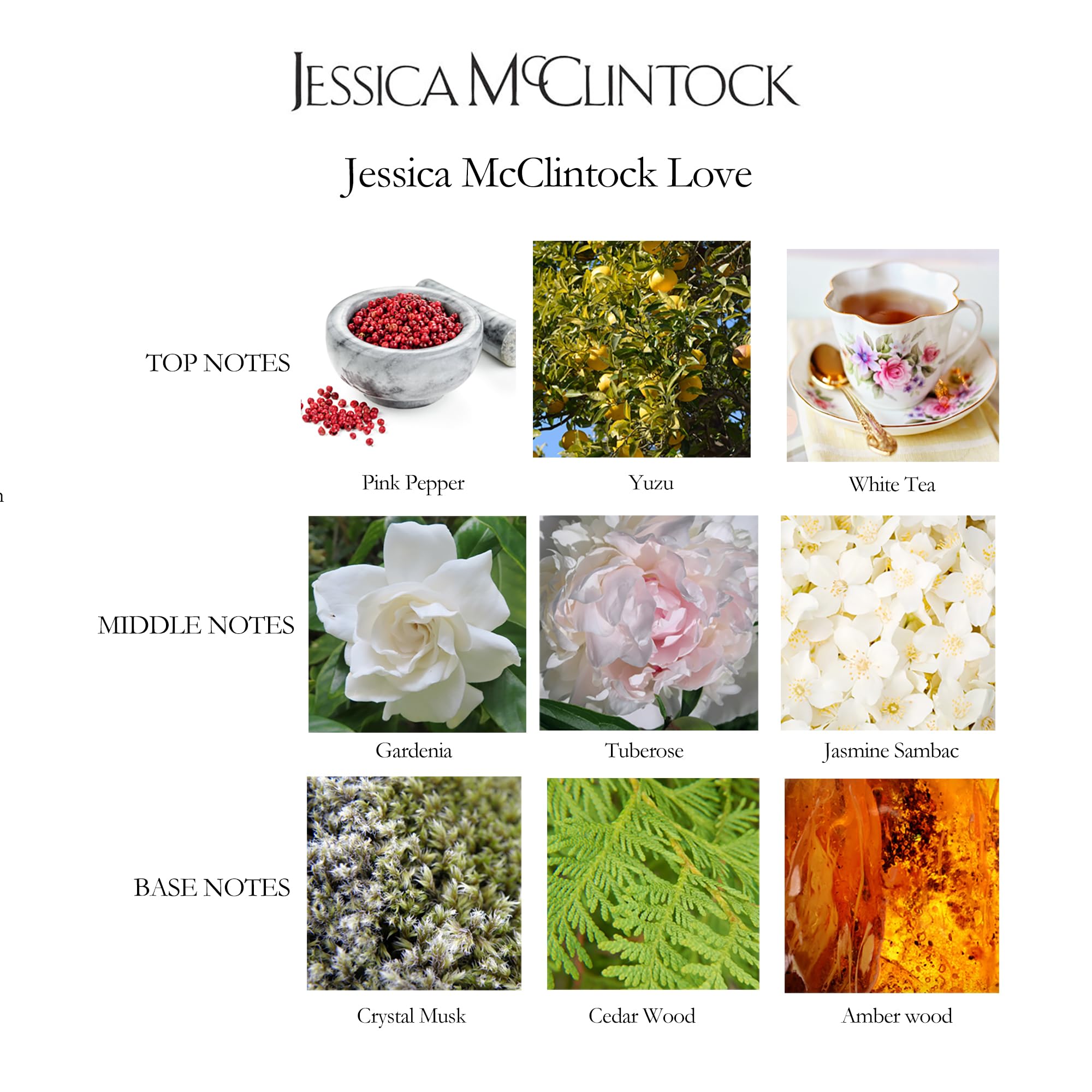 Jessica McClintock Love EDP women fragrance collection implies versatile styling options