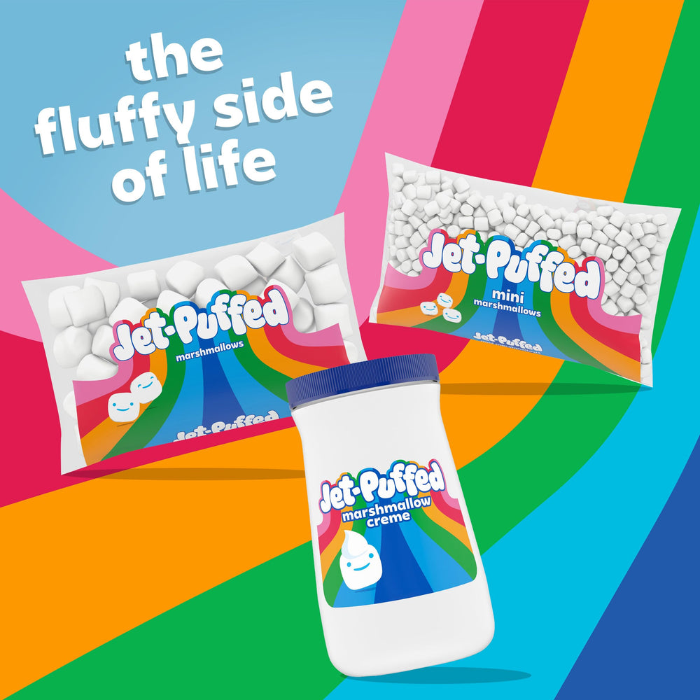 Jet-Puffed Marshmallow Creme frosting dream topping a cake