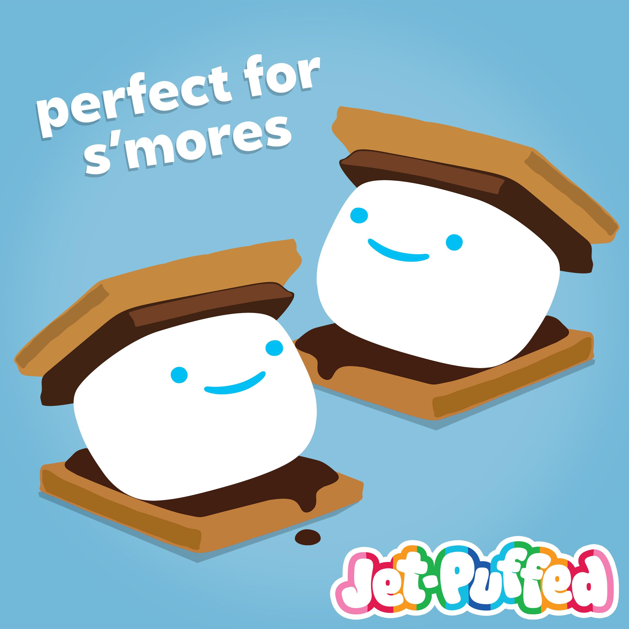 Jet-Puffed Marshmallows atop rice cereal treats for fun bites.