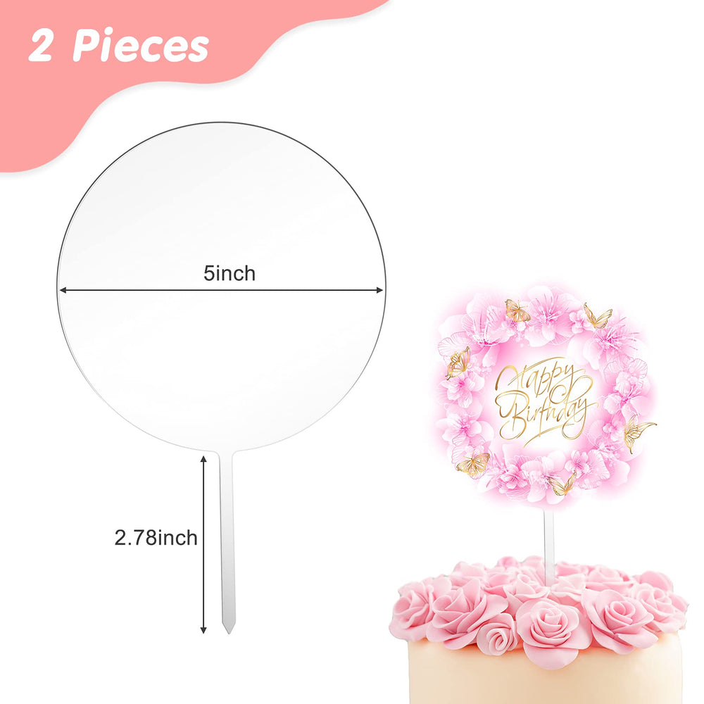 Jetec clear round topper blanks ideal for themed cake customization 5 inch