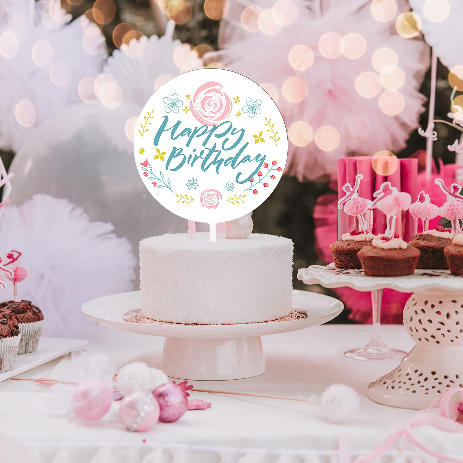 Jetec DIY cake topper blank clear round 5 inch suitable for writing or vinyl