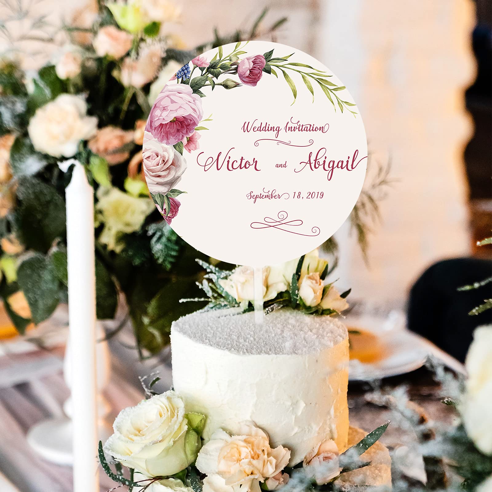 Jetec round clear acrylic topper blank 5 inch for DIY wedding and birthday designs