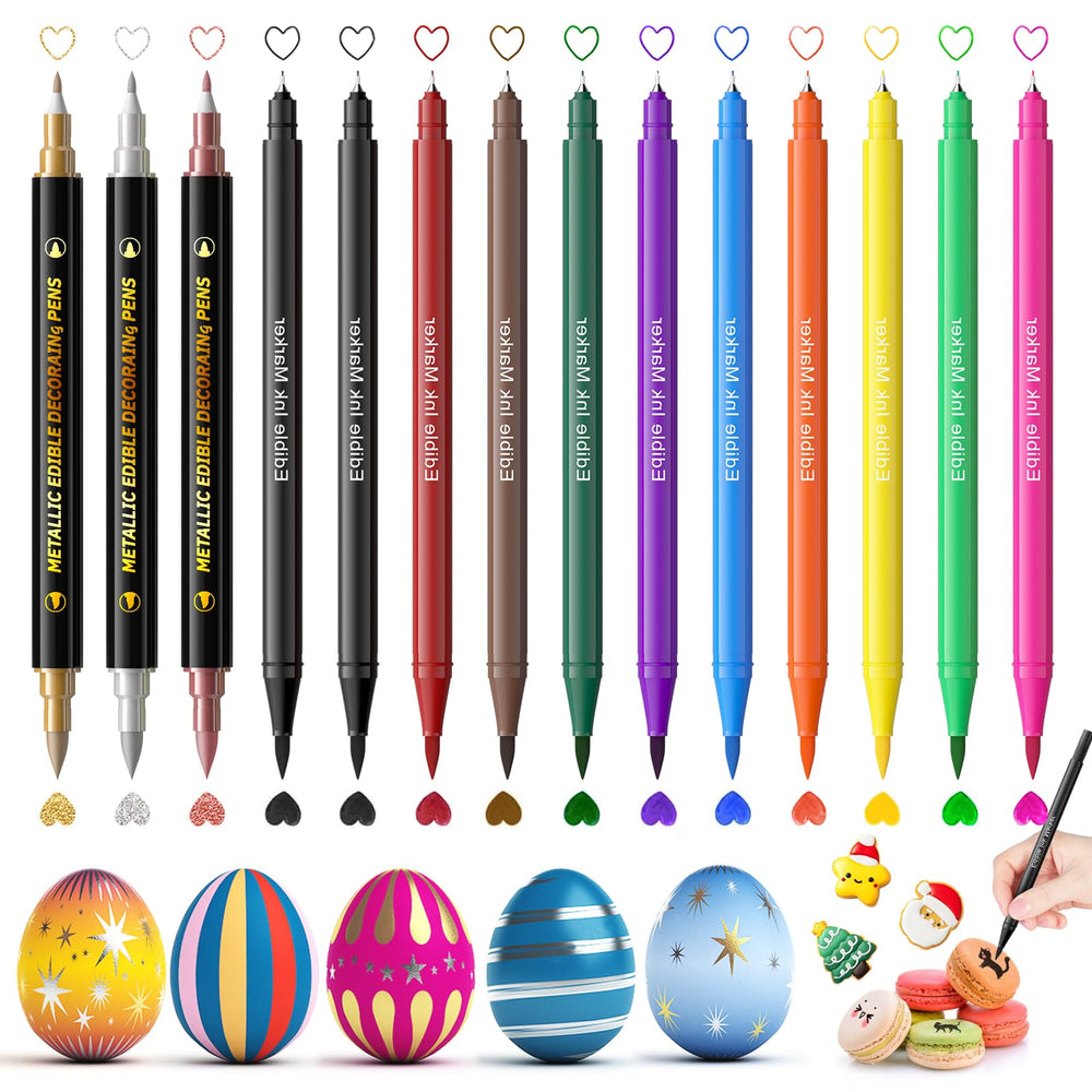 Jewem edible markers gold pen for detailed cookie decoration with shimmer