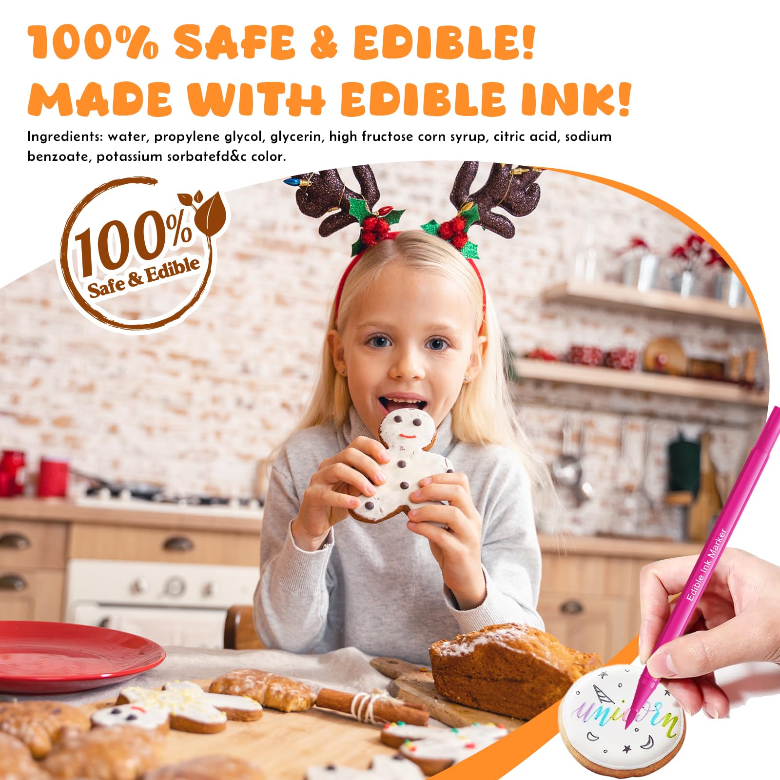 Jewem edible markers silver pen for bold frosting accents