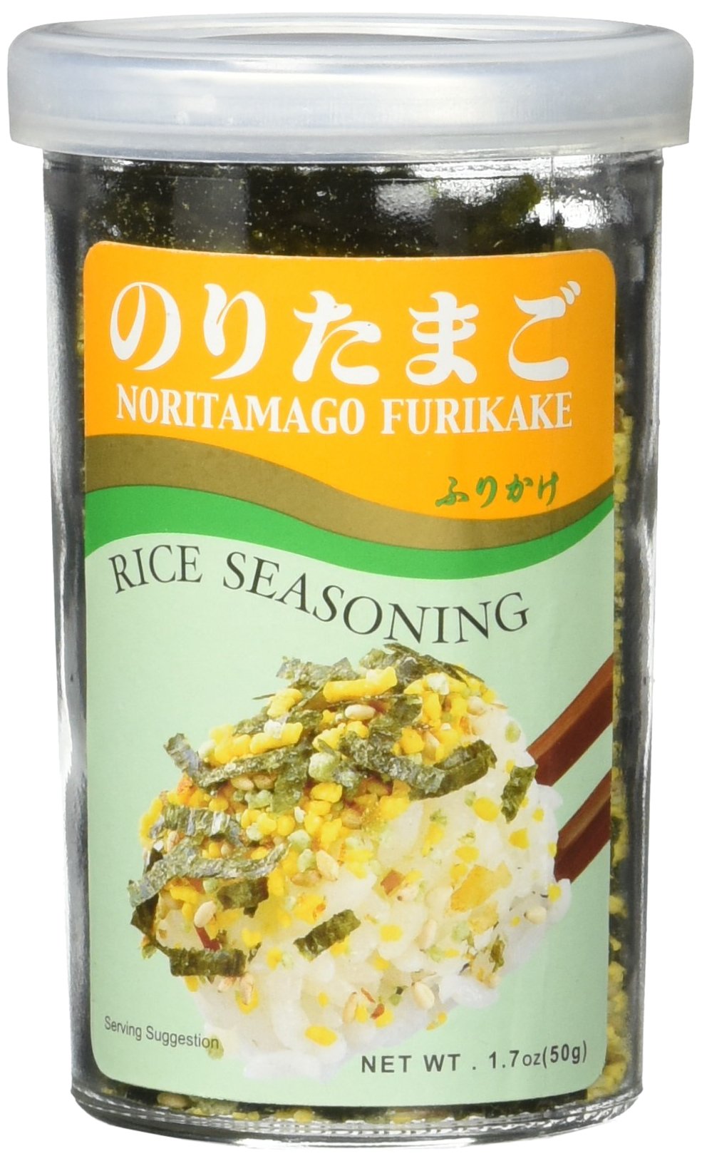 JFC Ajishima Noritamago furikake bottle on kitchen shelf for quick flavor enhancement