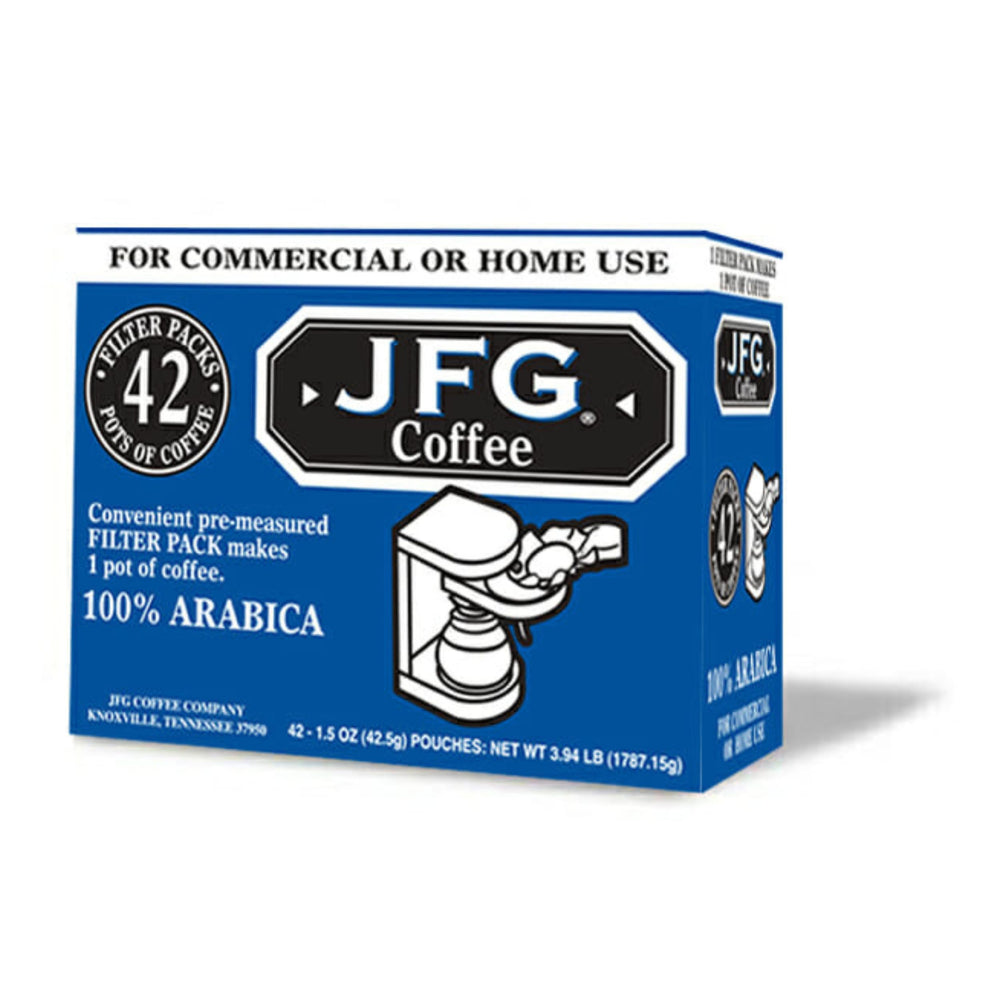 JFG medium-grind coffee grounds ensure consistent extraction.