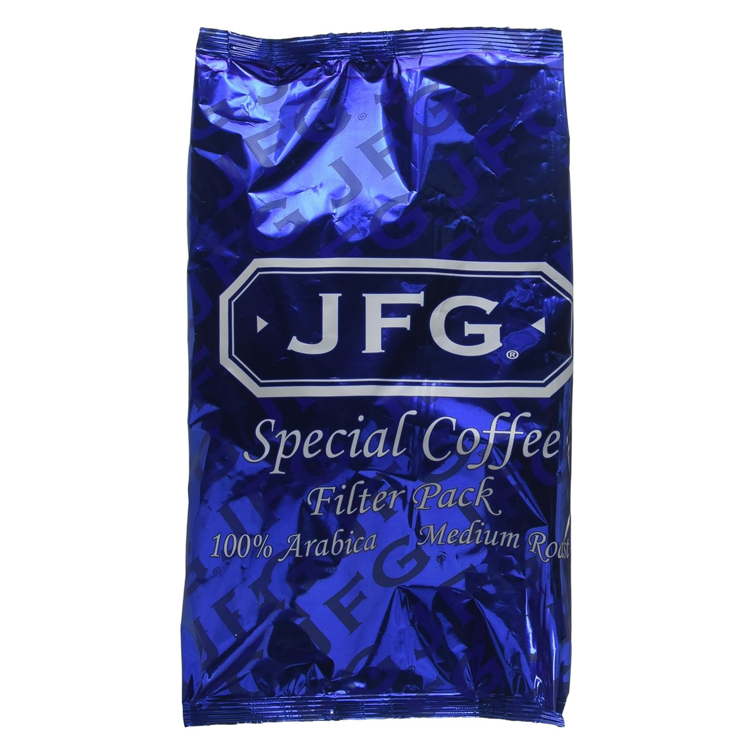 JFG pre-measured filter-pack coffee pouch makes one pot.