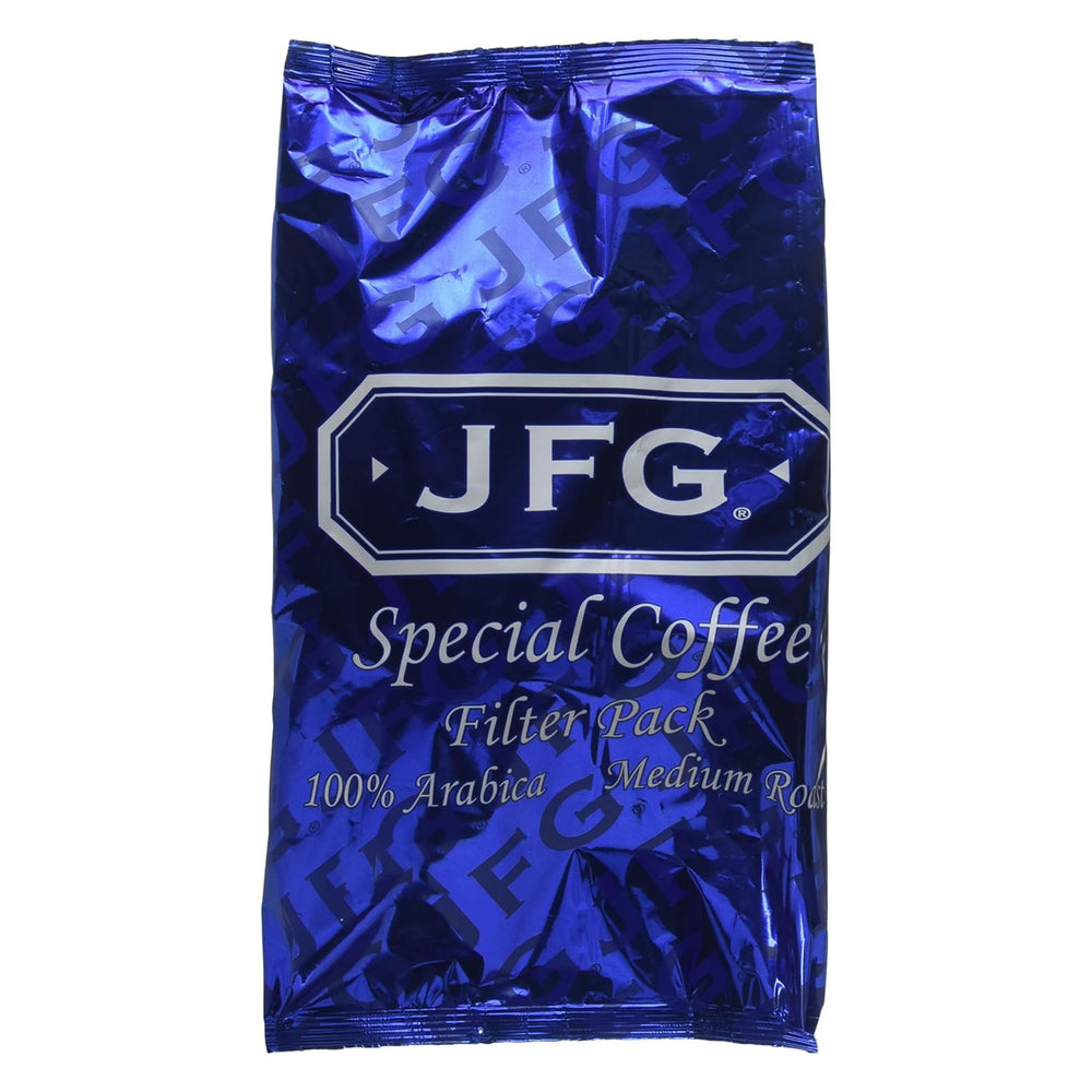 JFG pre-measured filter-pack coffee pouch makes one pot.