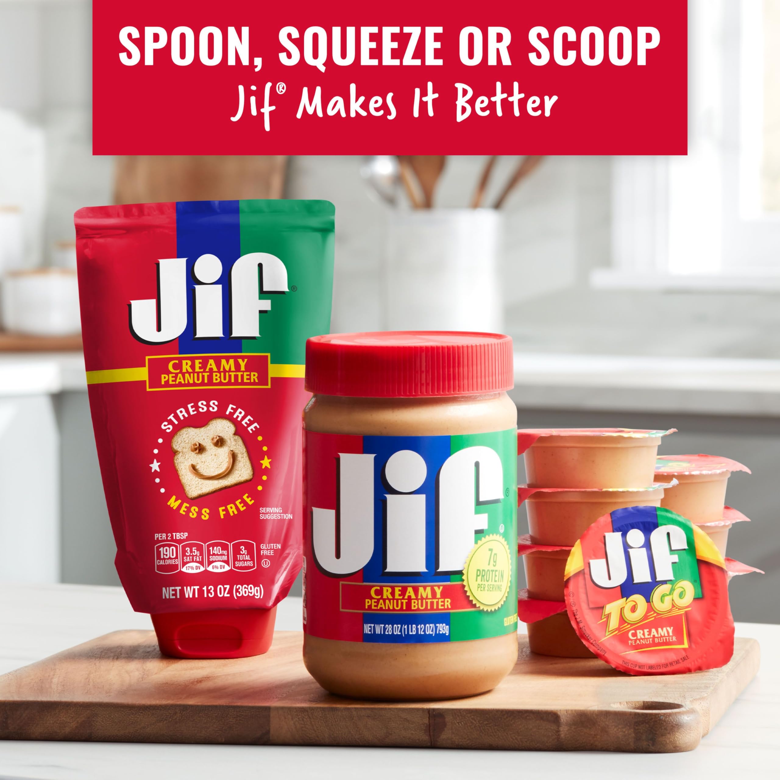 Baking with Jif Creamy Peanut Butter as a flavorful ingredient.
