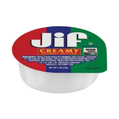 Jif creamy peanut butter portion cups close-up, showcasing smooth texture for on-the-go snacking