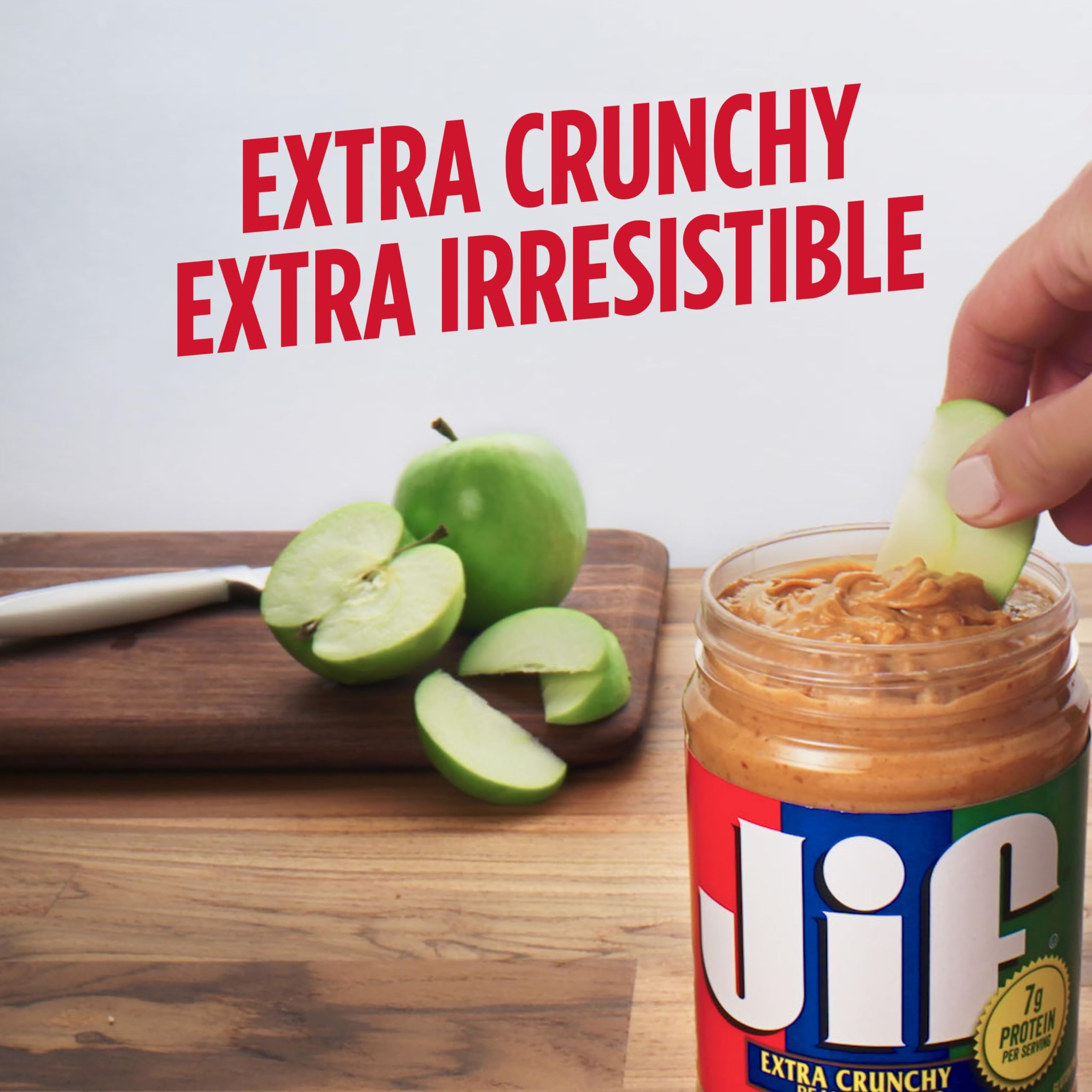 Jif Crunchy Peanut Butter sandwich stack with versatile spread for lunches