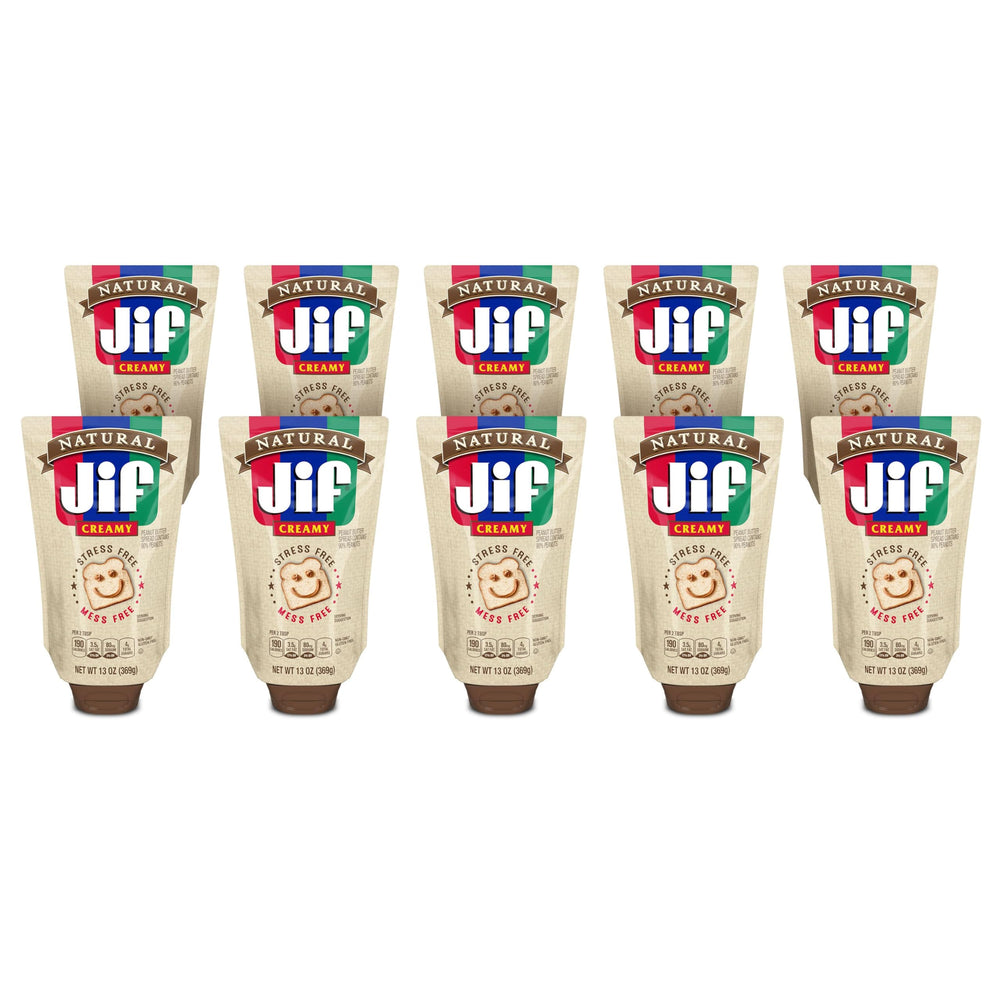 Jif Natural Squeeze front pouch view for quick, mess-free snacking.