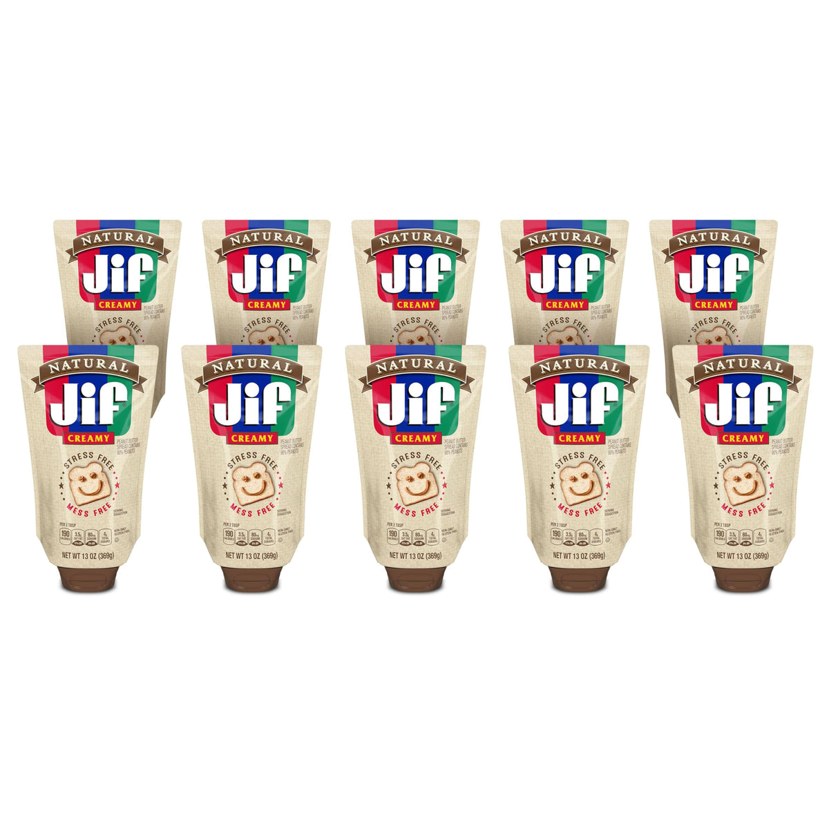 Jif Natural Squeeze front pouch view for quick, mess-free snacking.
