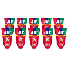 Jif Squeeze Creamy Peanut Butter 13 oz pouch ready for quick, mess-free snacks.