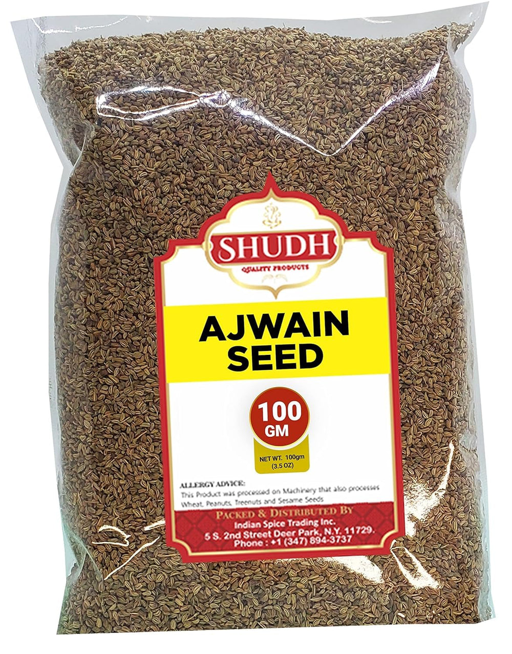 Jimidar SHUDH Ajwain seeds pile, aromatic spice for curry base.
