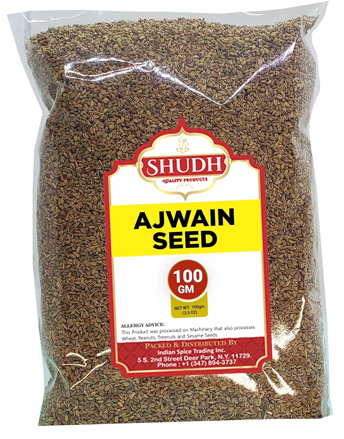 Jimidar SHUDH Ajwain seeds pile, aromatic spice for curry base.