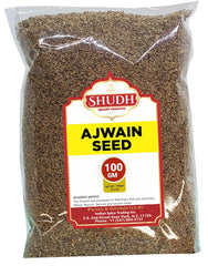 Jimidar SHUDH Ajwain seeds pile, aromatic spice for curry base.