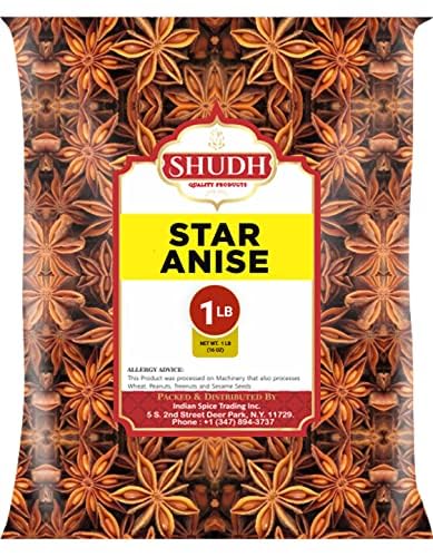 Jimidar star anise whole 1lb pods for baking, cooking, and tea flavors.