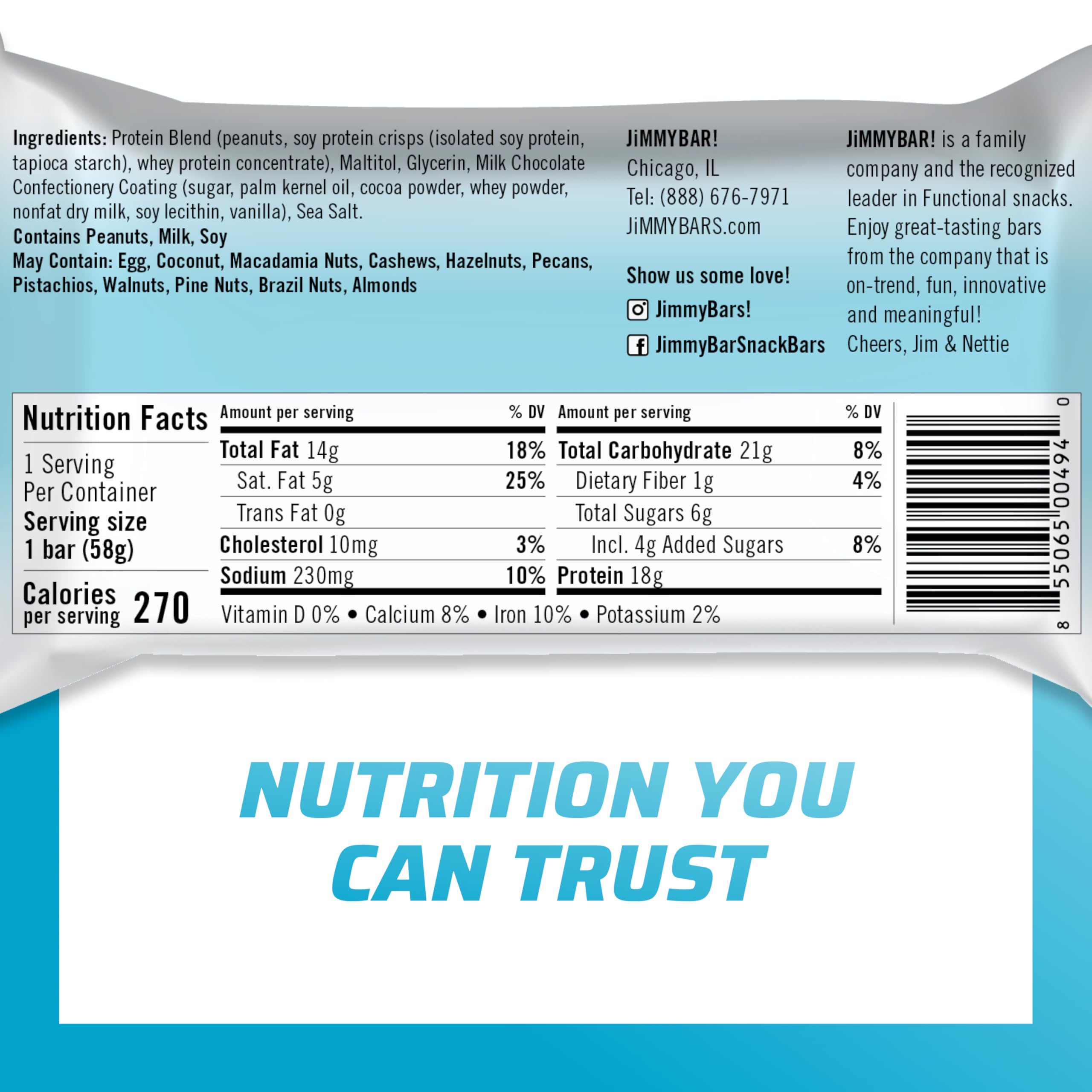 Jimmy's Bar 12-count packaging box for convenient snacking