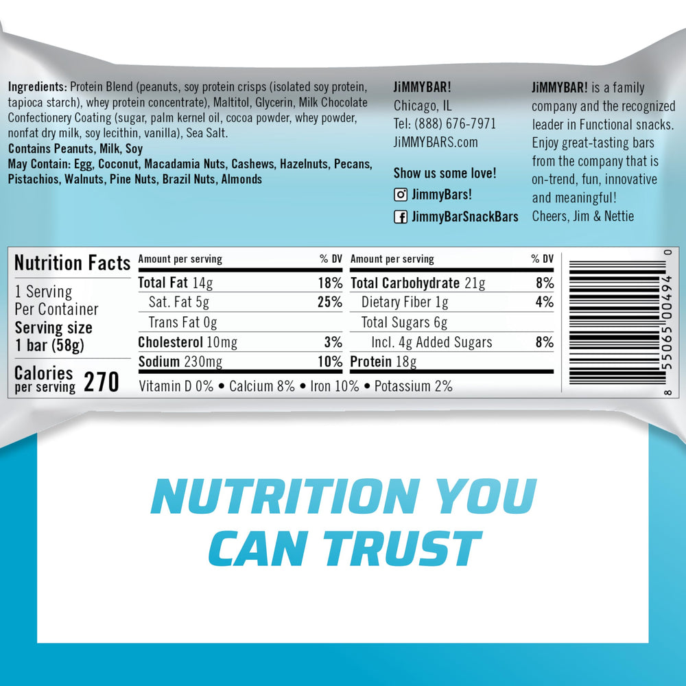 Jimmy's Bar 12-count packaging box for convenient snacking
