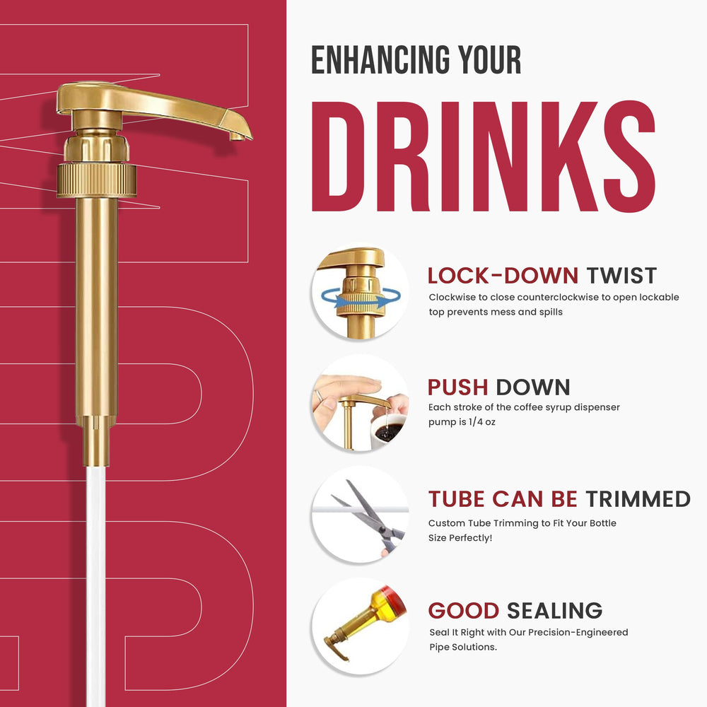 Jimoco syrup pump attachment ensures smooth, mess-free dispensing.