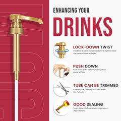 Jimoco syrup pump attachment ensures smooth, mess-free dispensing.
