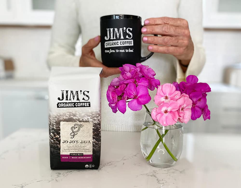 Freshly brewed Jo-Jo's Java Blend cup illustrating balanced flavor and aroma