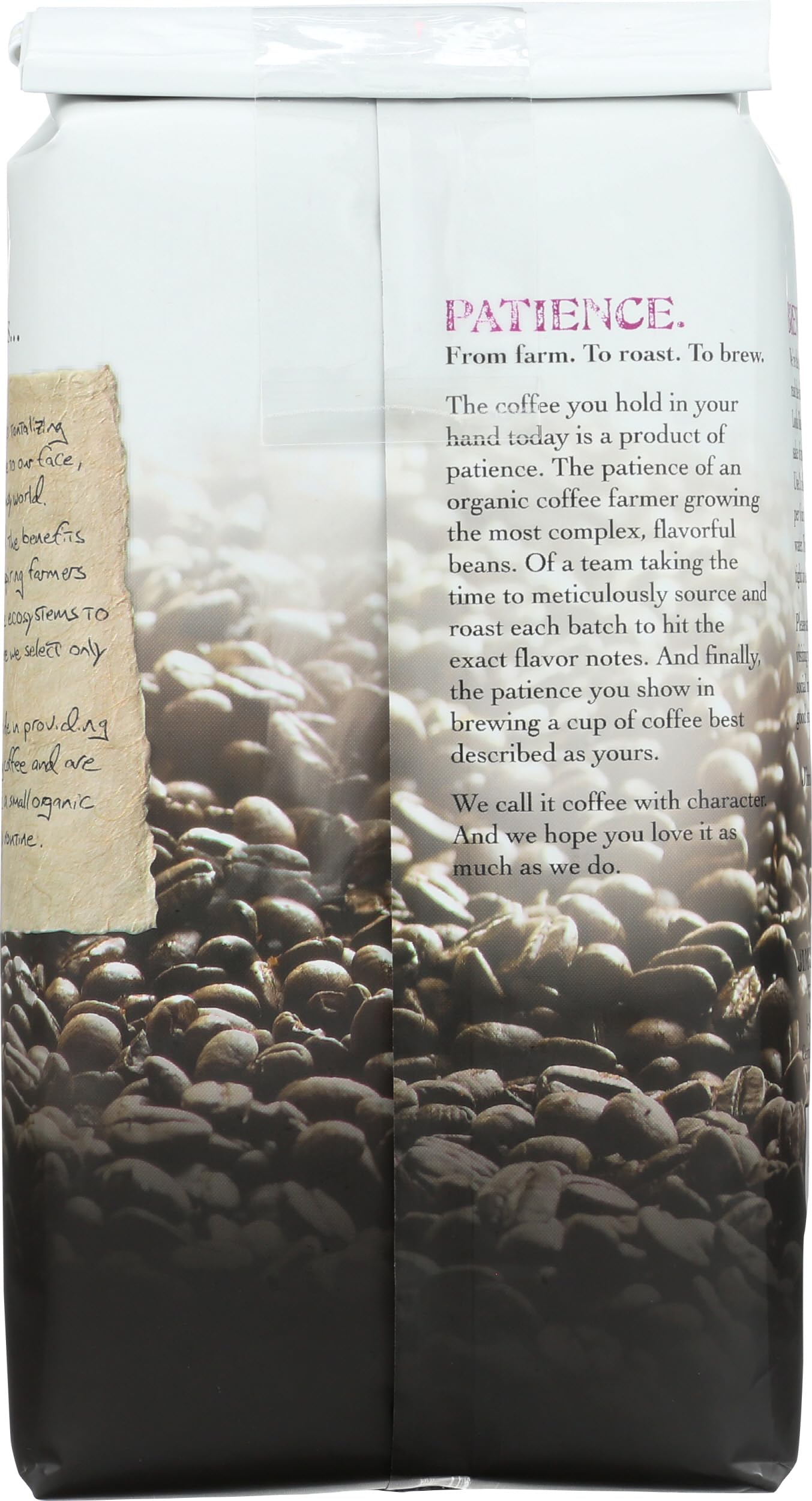 Jim’s Organic Coffee Sweet Love Blend drip brew scene for drip or pour-over use