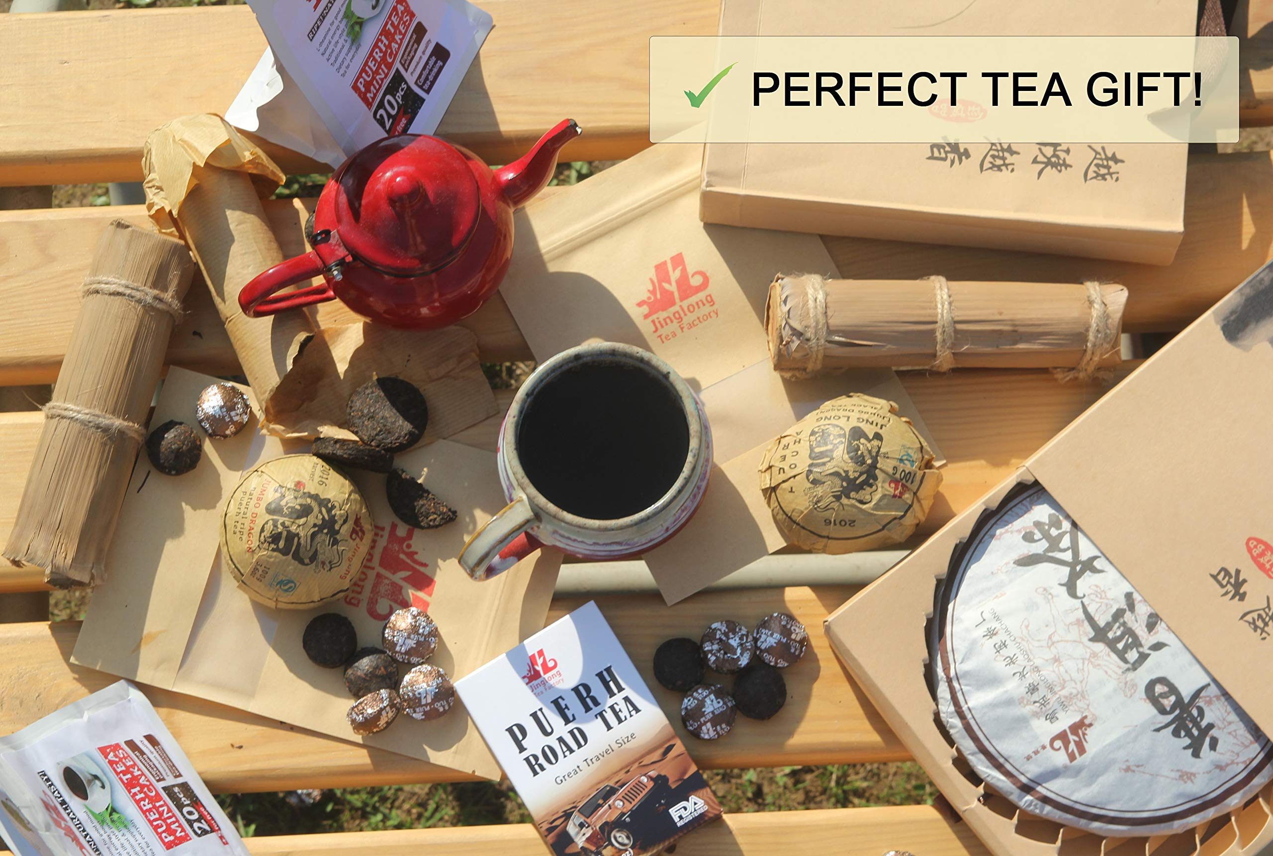 Velvety Pu-erh texture and nutty notes in a Jinglong cup.