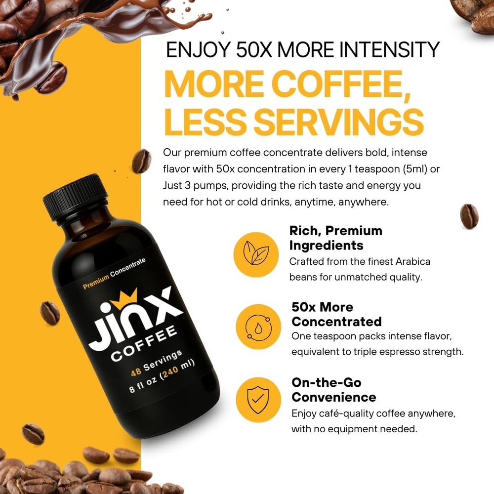 Jinx Coffee Concentrate hot coffee setup for fast, robust mornings.