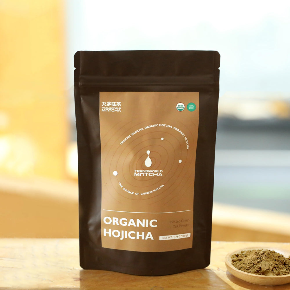 Jiuyu Hojicha powder organic certification certificate indicating quality.