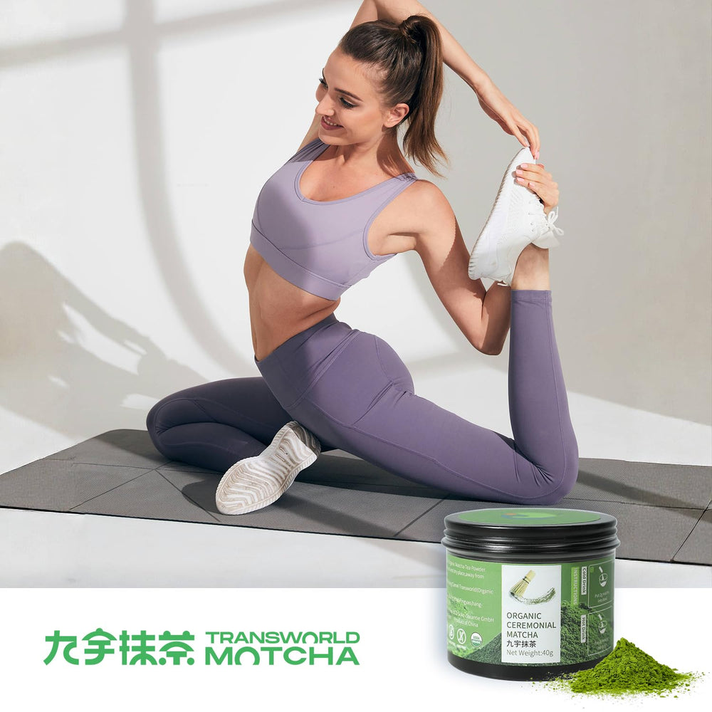 Jiuyu matcha latte being prepared as an iced drink to show versatile use.