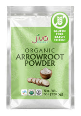 Jiva Organics arrowroot flour bag for gluten-free cooking