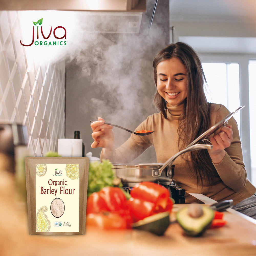 Jiva Organics Barley Flour 2lb baking bread inspires hearty loaves and rustic flavor