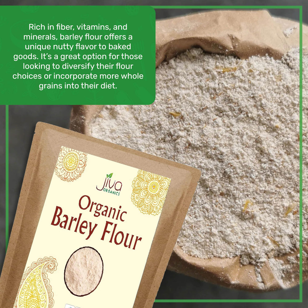 Jiva Organics Barley Flour 2lb dough texture suggests pairing with wheat for lift