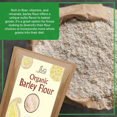 Jiva Organics Barley Flour 2lb dough texture suggests pairing with wheat for lift