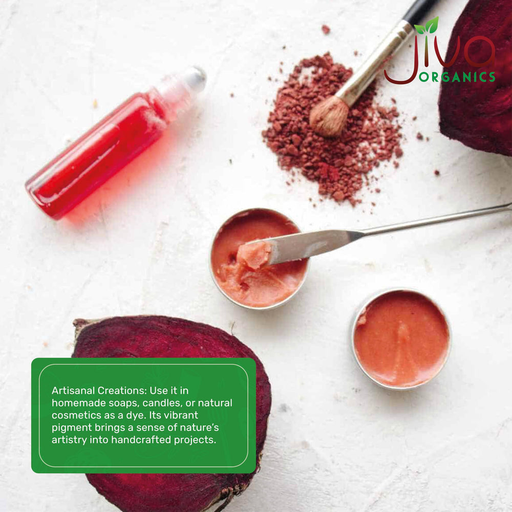 Jiva Organics Beet Root Powder smoothie image reveals vibrant color and easy blending