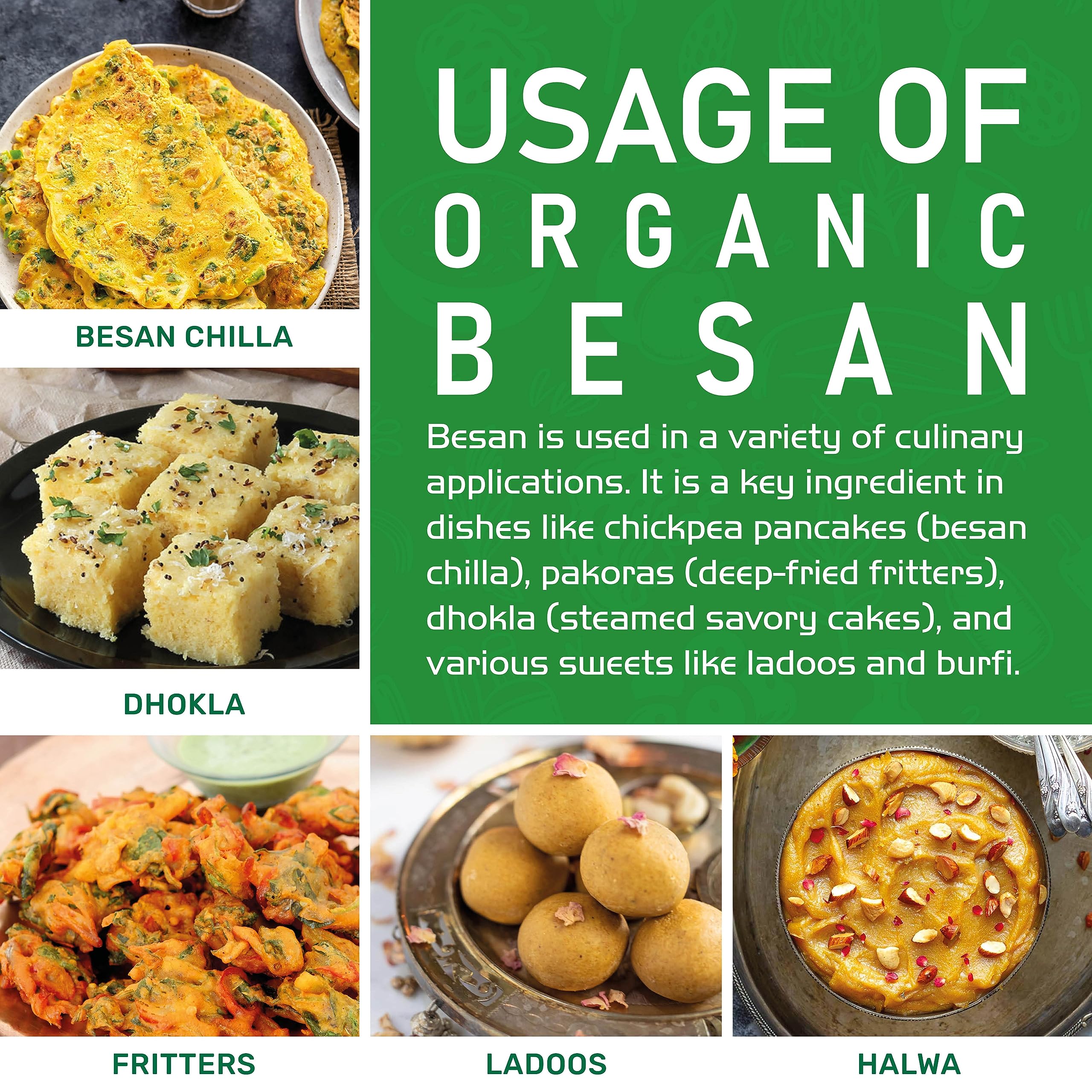 Jiva Organics Besan flour kitchen scene highlighting everyday use