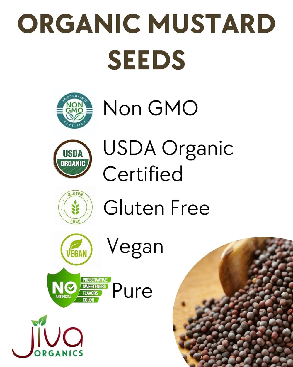 Jiva Organics label highlights certified organic quality and non-GMO promise