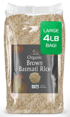Jiva Organics Brown Basmati Rice packaging highlights premium organic rice for pantry freshness.