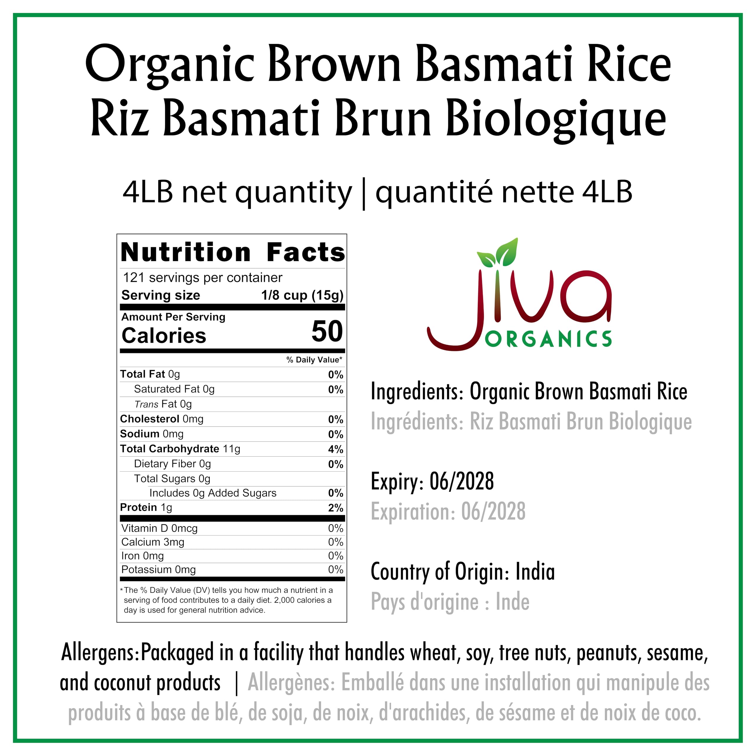 Jiva Organics Brown Basmati Rice raw grains appear long and inviting for fragrant meals.