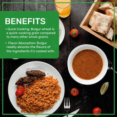 Jiva Organics Bulgur wheat shows light golden tan grains ready to absorb flavors