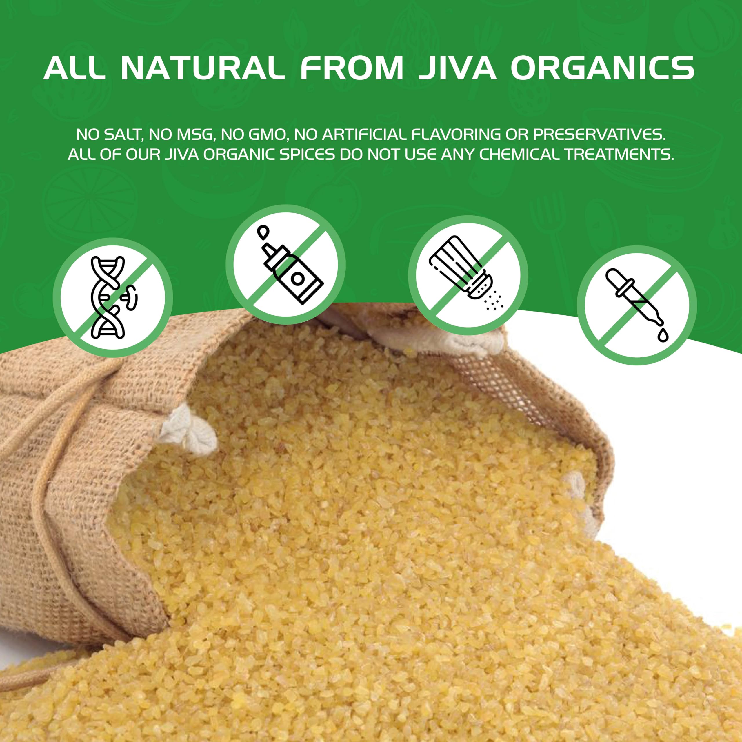Jiva Organics bulgur wheat fine #1 glossy golden appearance